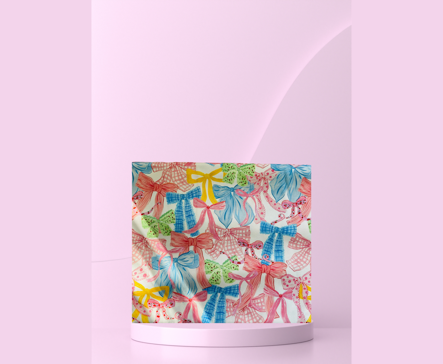 Quilted Tote Bag - Pretty Bows, pink lining