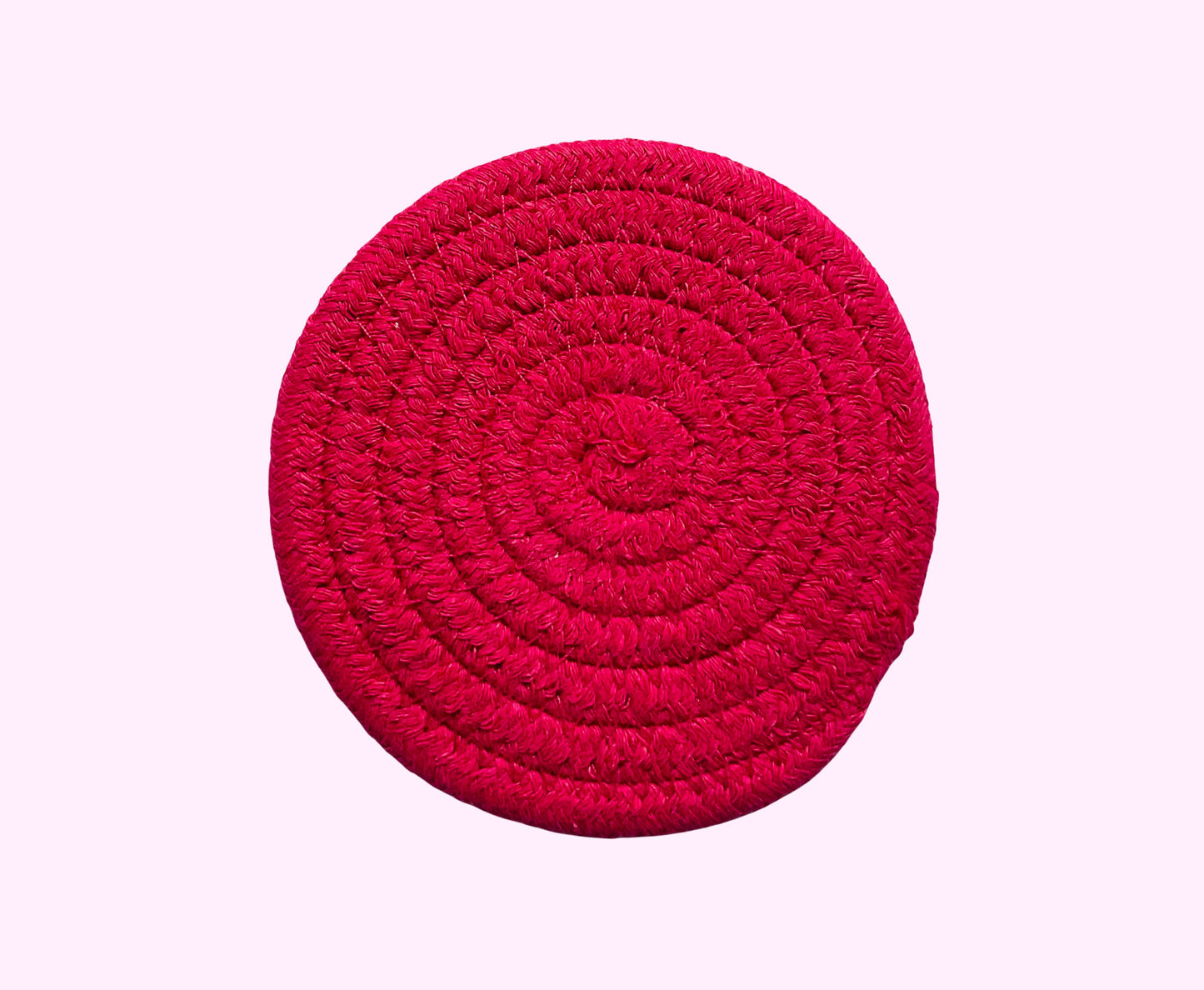 Woven Boho Coaster - Dark Pink