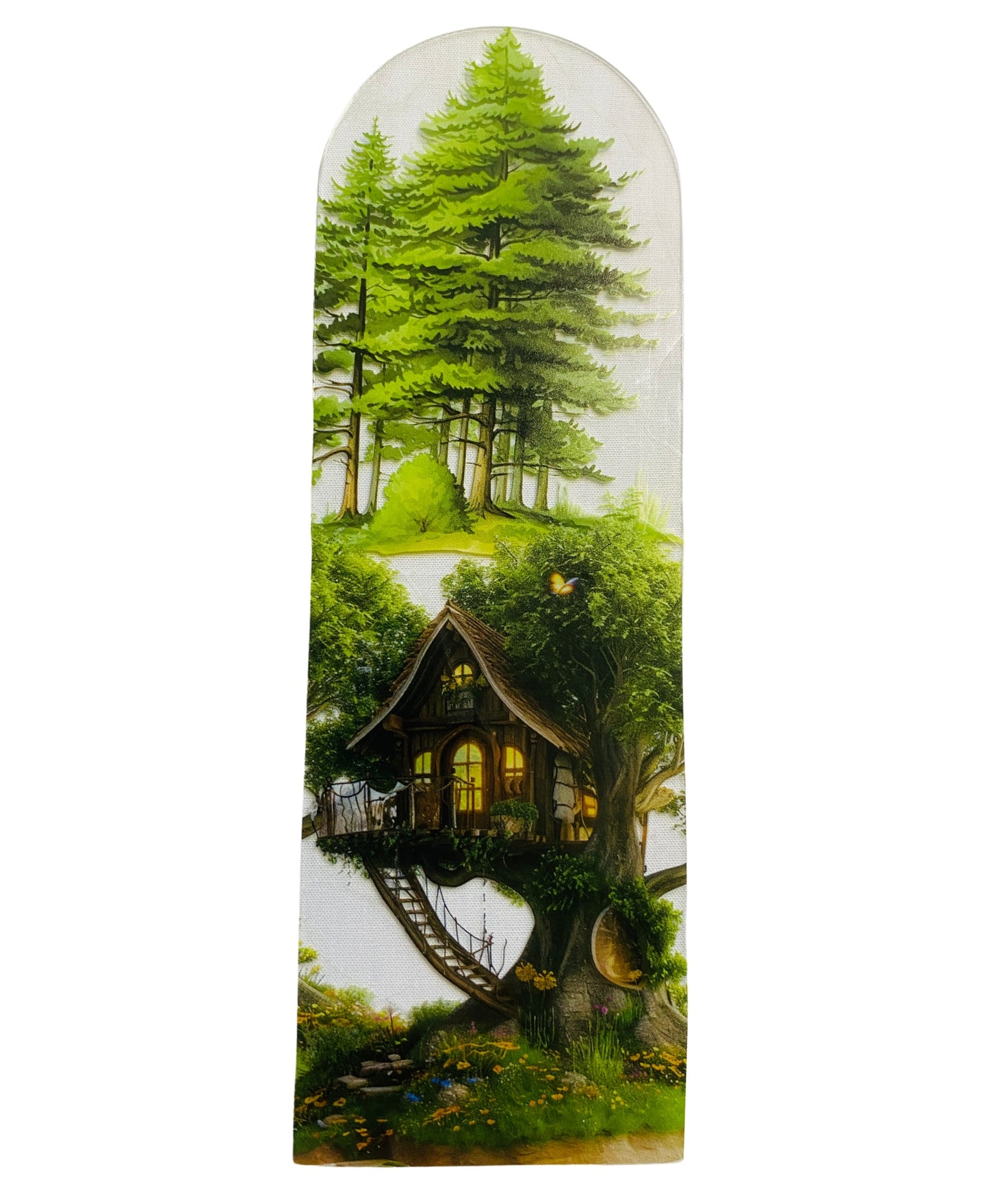 Acrylic Bookmark With Tassel - Tree house