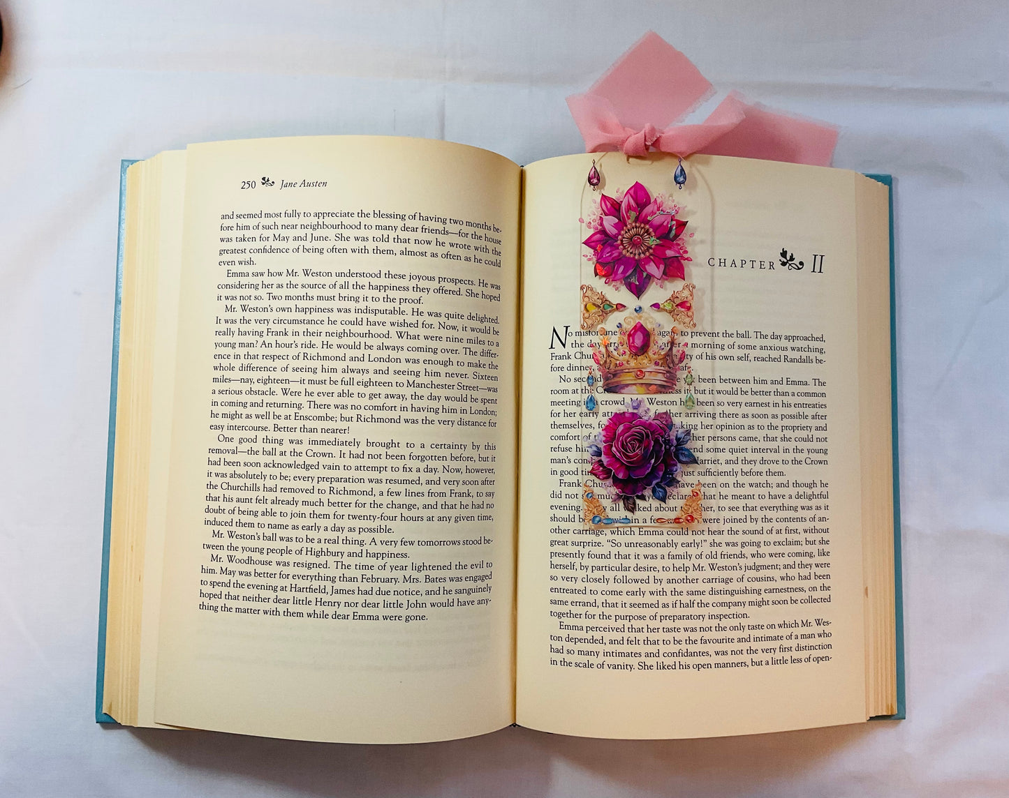 Acrylic Bookmark With Tassel - Crown of Jewels (pink)
