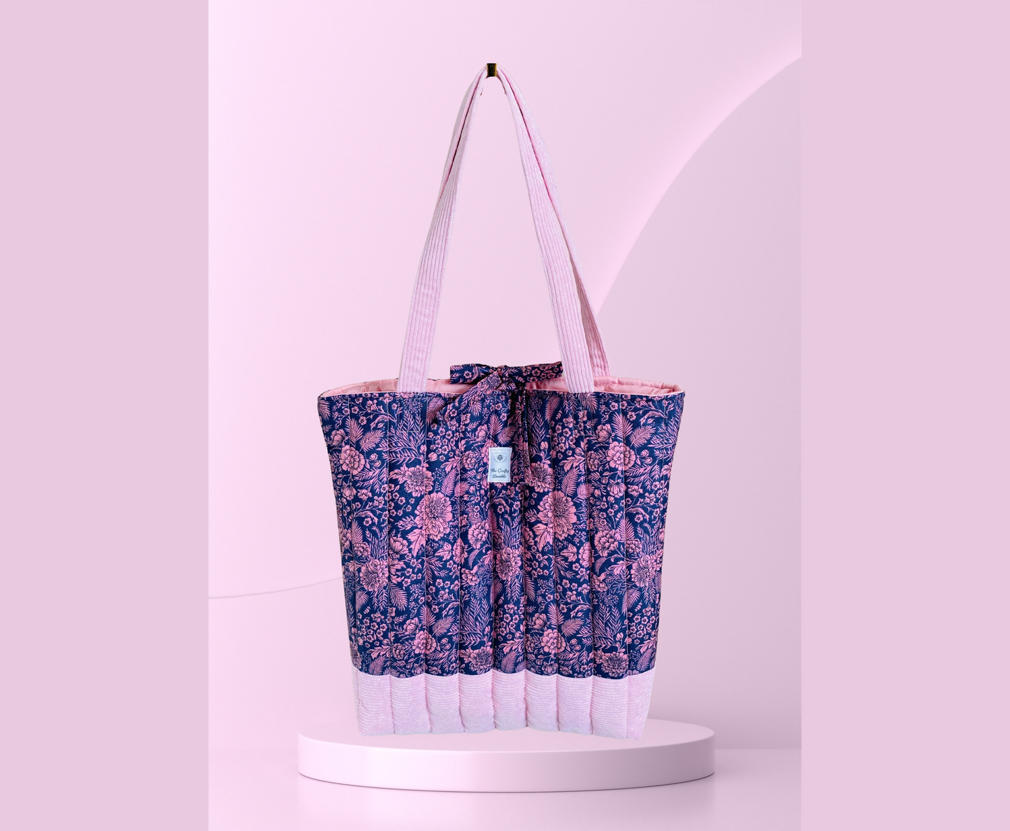 Quilted Tote Bag - Purple Fields