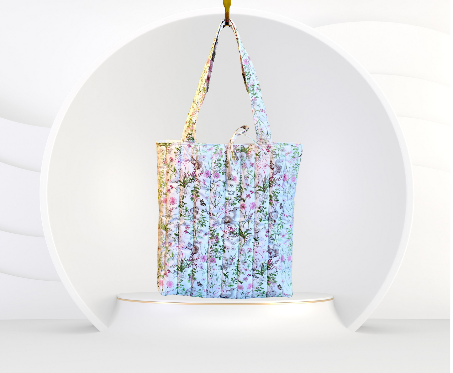 Quilted Tote Bag - Country Garden