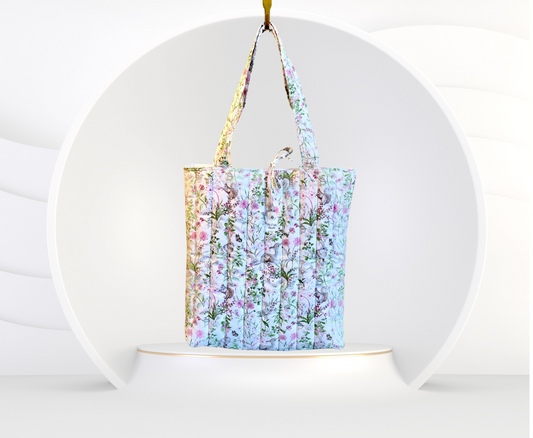 Quilted Tote Bag - Country Garden