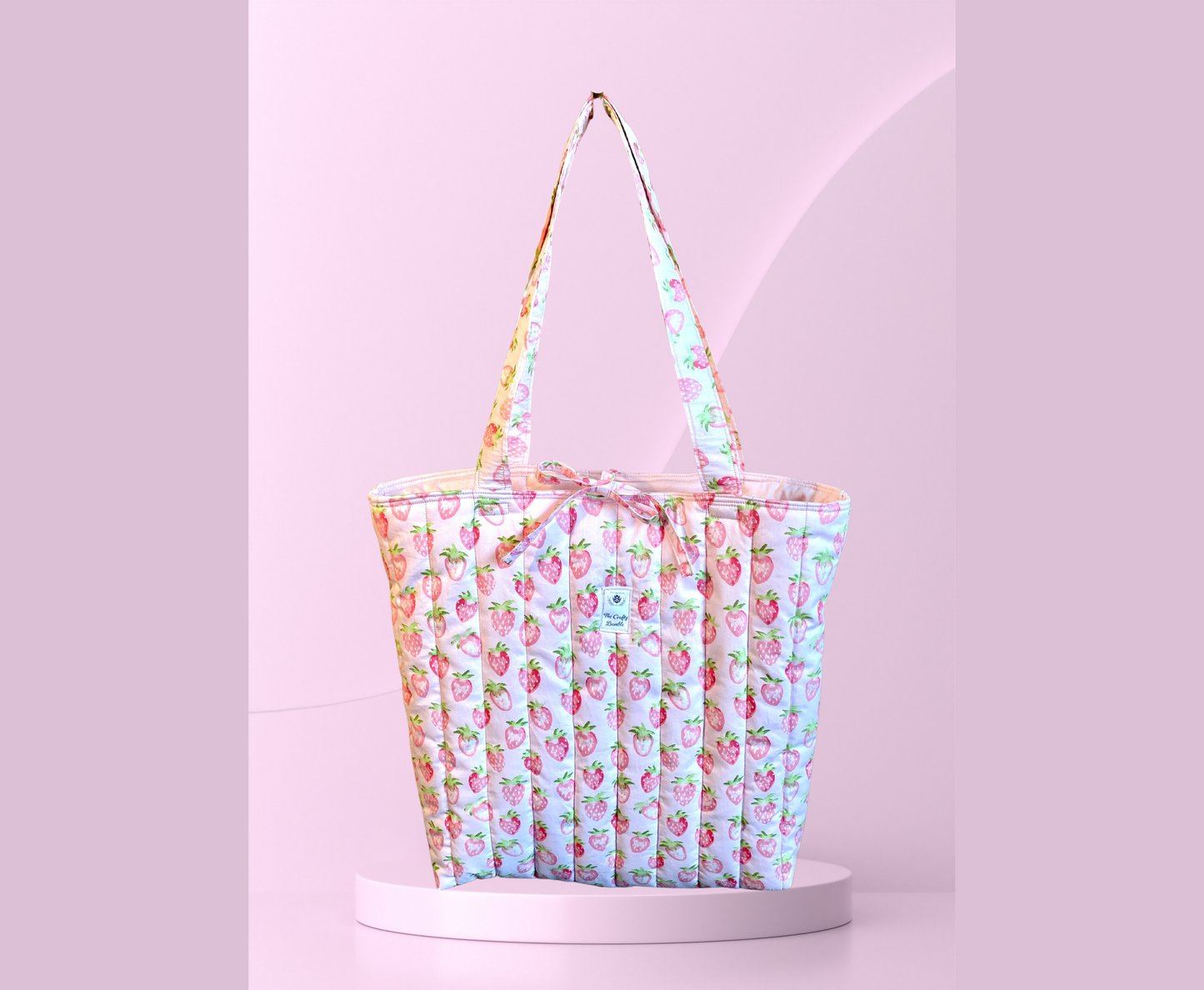 Quilted Tote Bag - Strawberry Patch