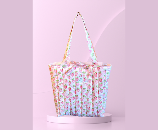 Quilted Tote Bag - Strawberry Patch