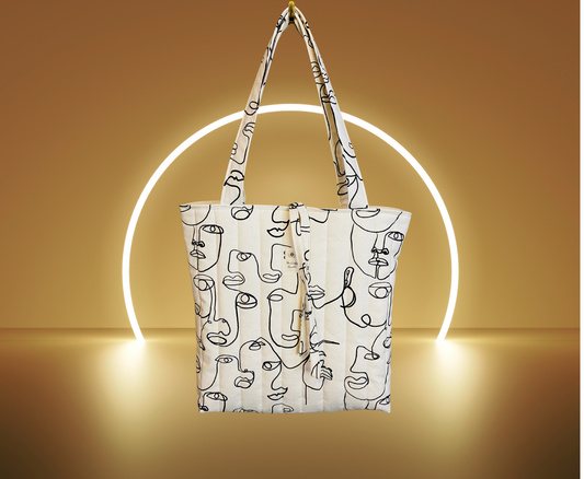 Quilted Tote Bag - She’s a lady