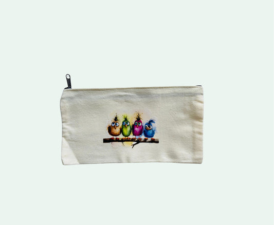 Canvas pencil case - Oddball birds