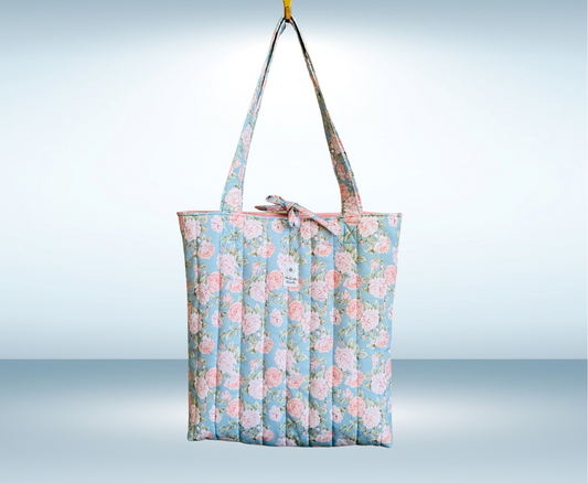 Quilted Tote Bag - Blue Sky