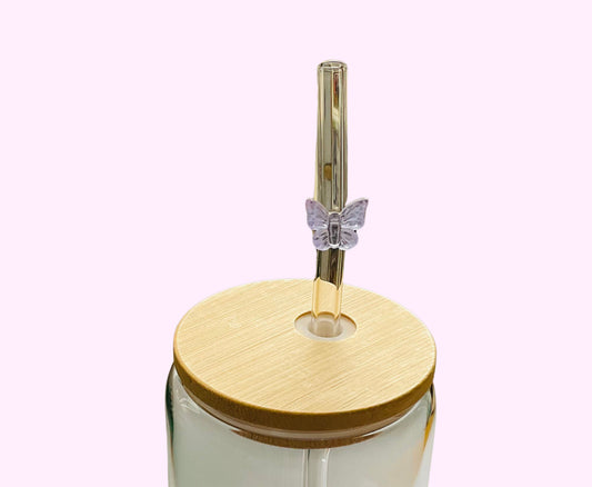 Purple Butterfly Straw