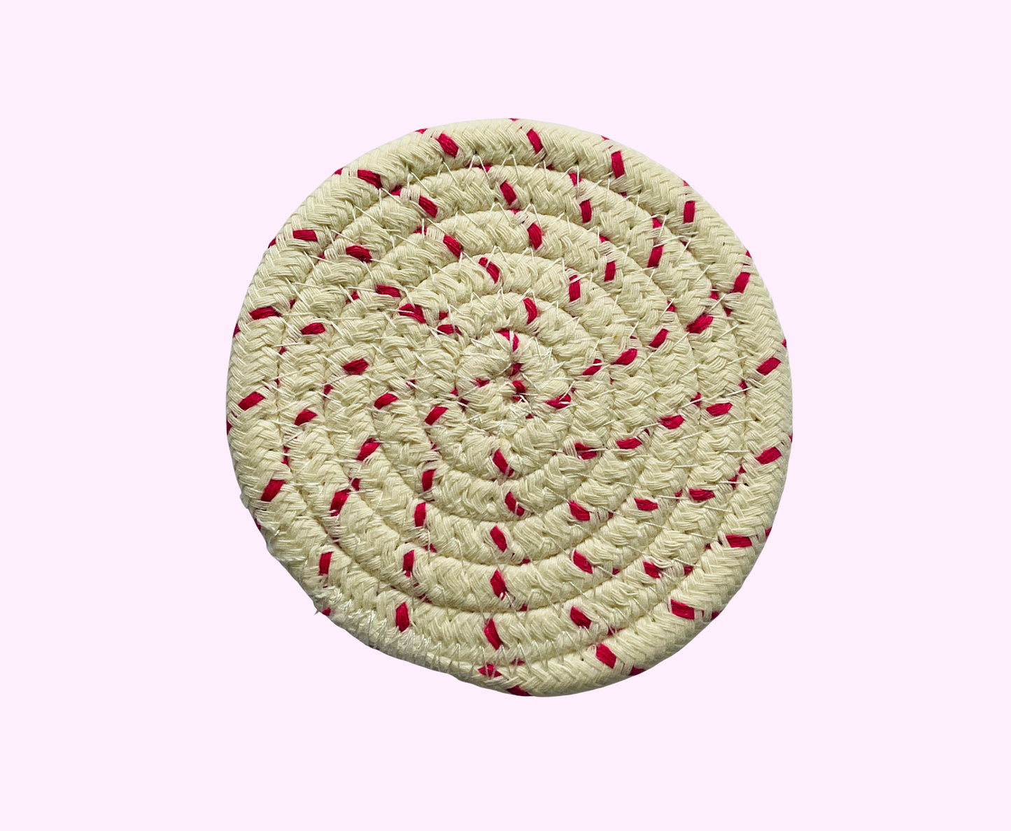Woven Boho Coaster - White Stripes