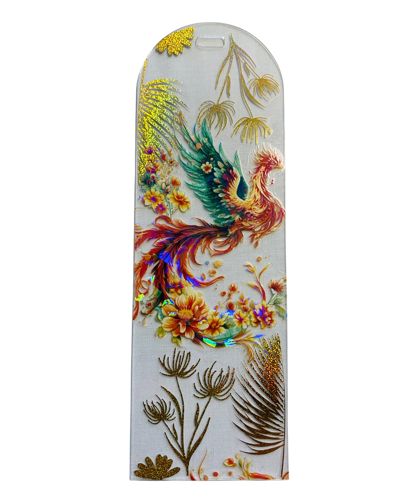 Acrylic Bookmark With Tassel - Golden Phoenix