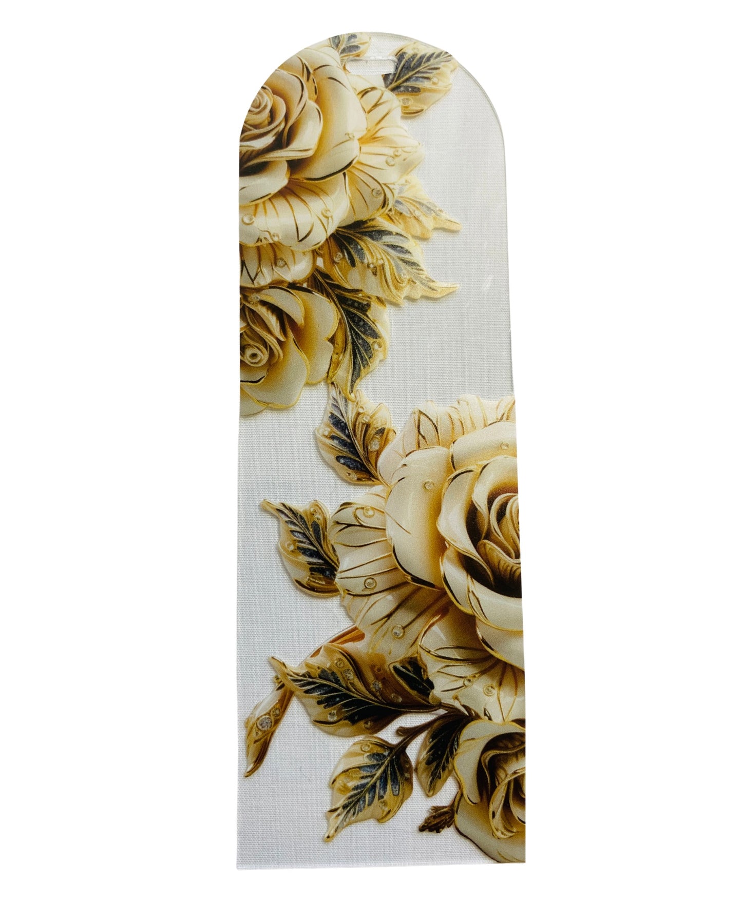 Acrylic Bookmark With Tassel - Golden rose