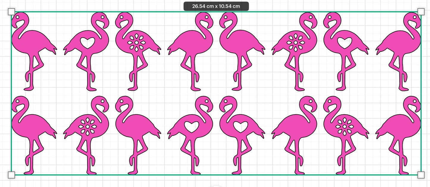 Glass Cup - Pink Flamingoes