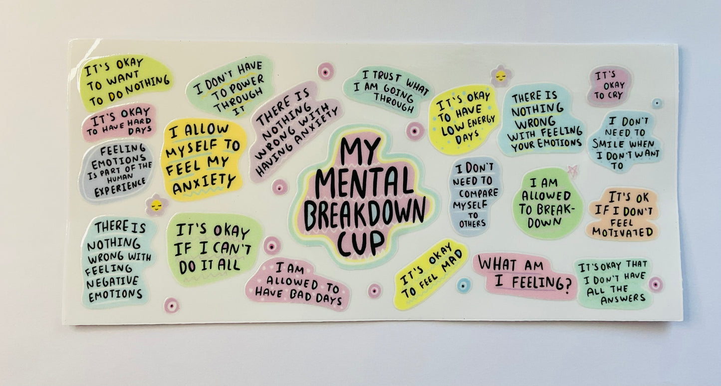Glass Cup - Mental Health options