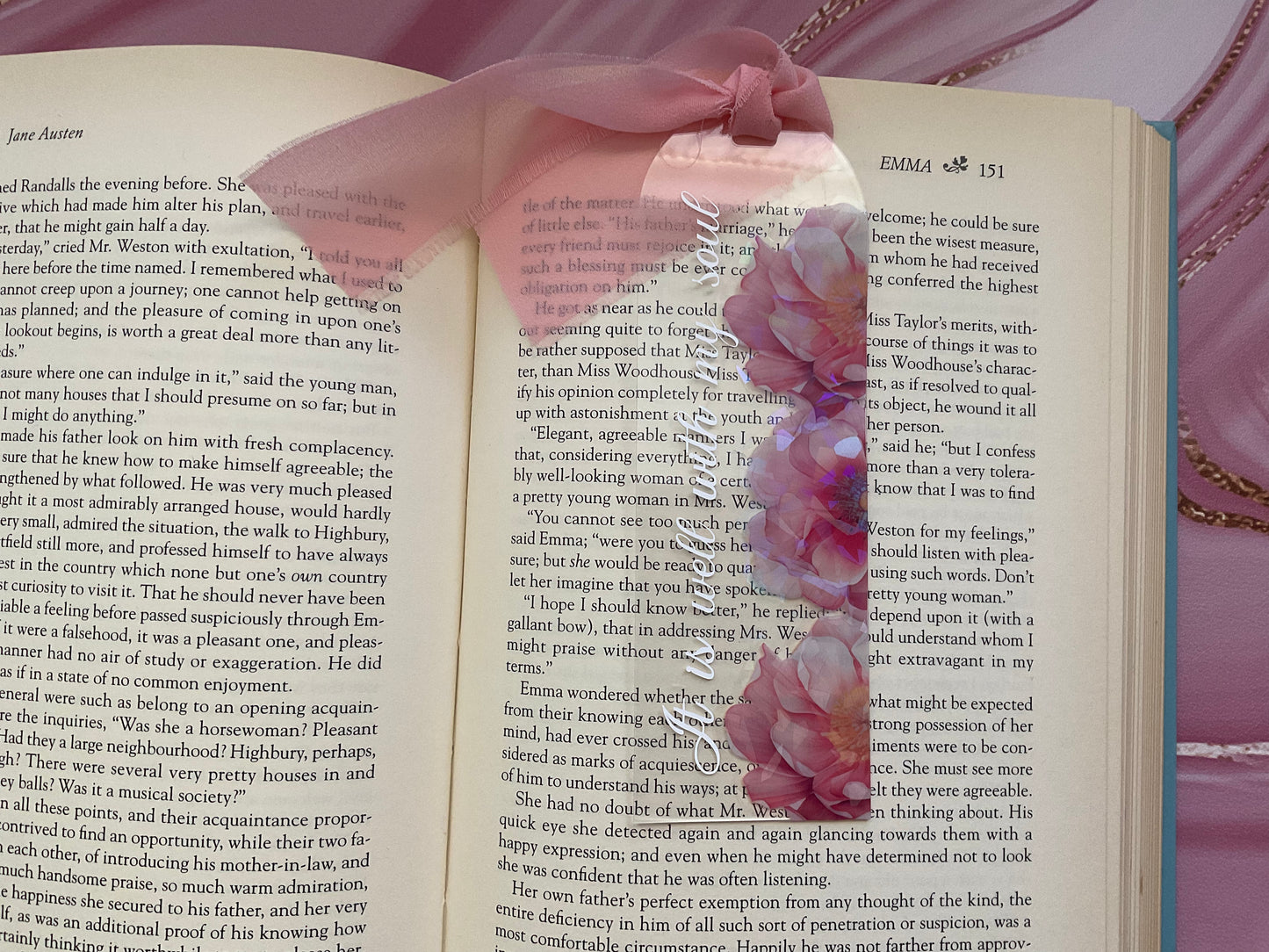 Acrylic Bookmark With Tassel - It is well (pink)