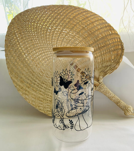 Glass Cup - Gnome Garden