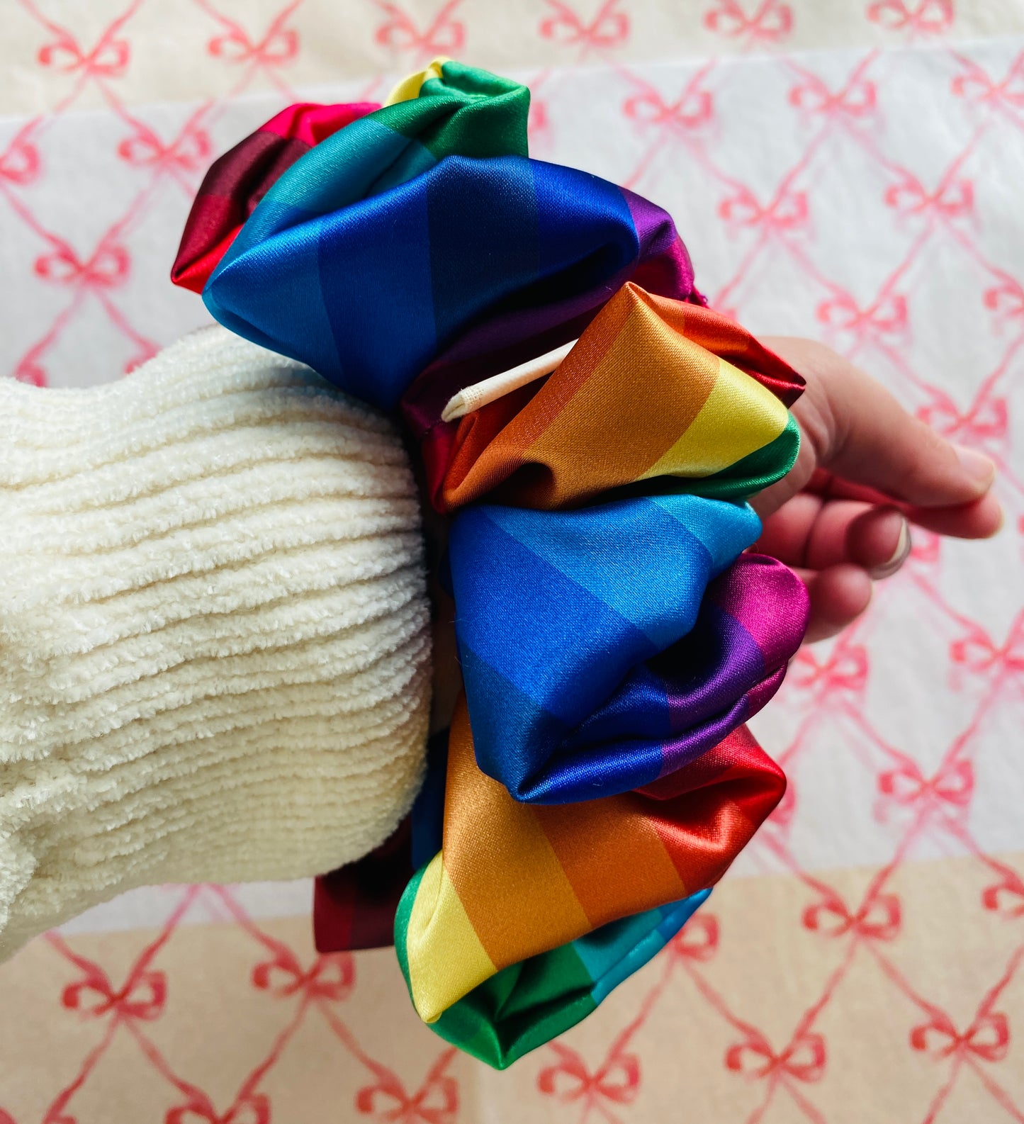 Satin Scrunchie - Rainbow XL