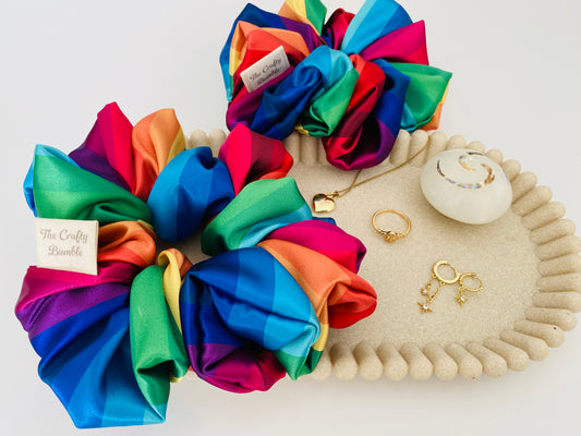 Satin Scrunchie - Rainbow XL