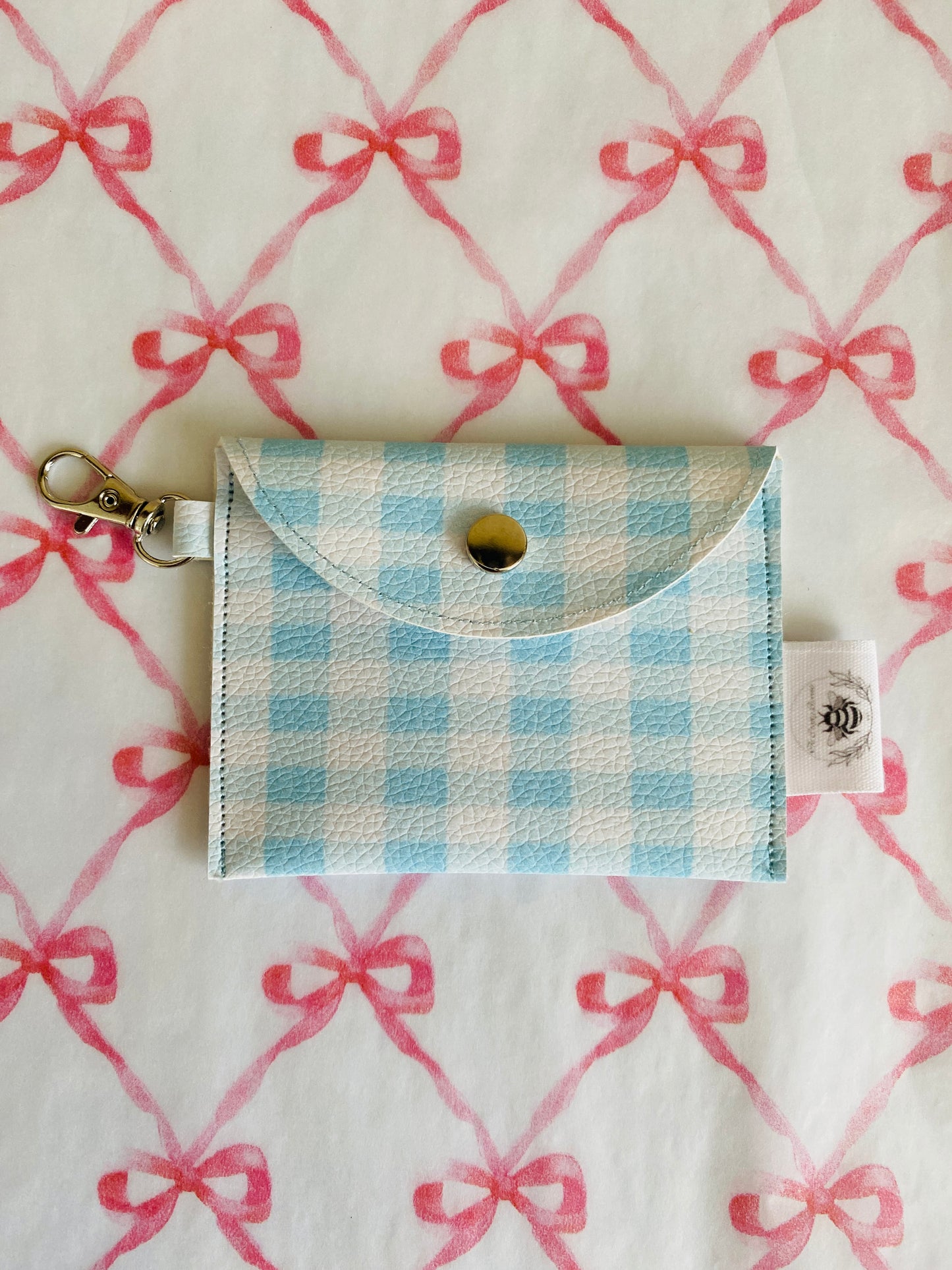 Keychain coin purse - Blue plaid