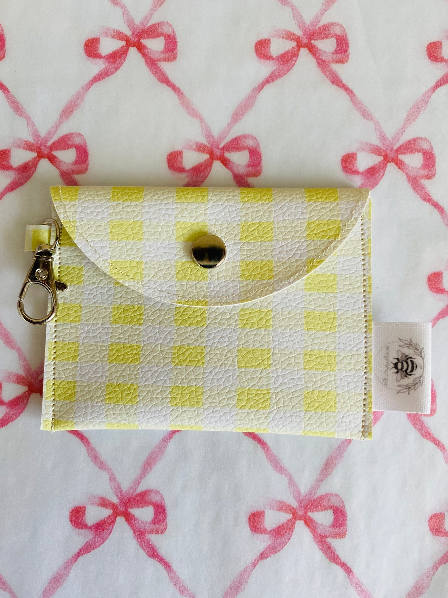 Keychain coin purse - Yellow plaid