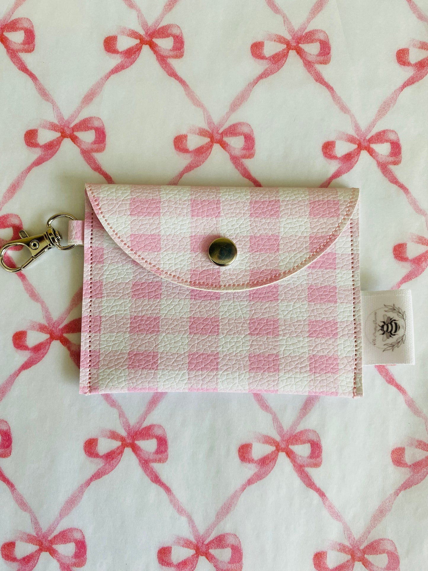 Keychain coin purse - Pink plaid
