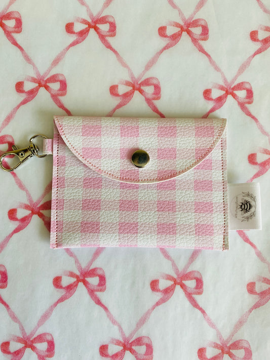 Keychain coin purse - Pink plaid
