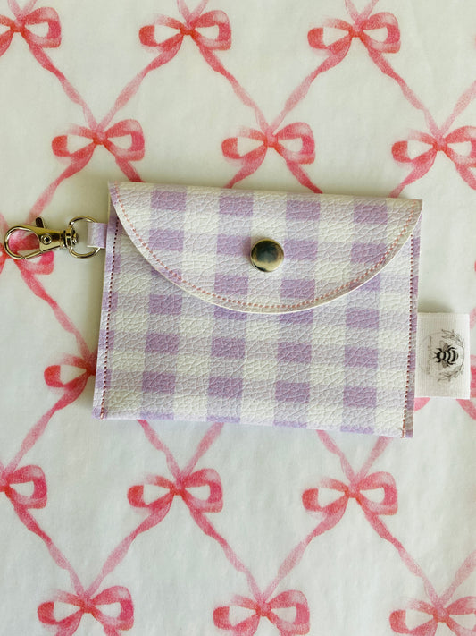 Keychain coin purse - Purple plaid