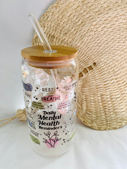 Glass Cup - Mental Health options